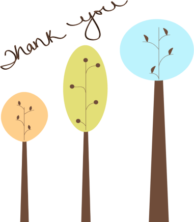 Pretty Thank You Tree Clip Art Image - Pretty Thank You Clipart (381x436), Png Download