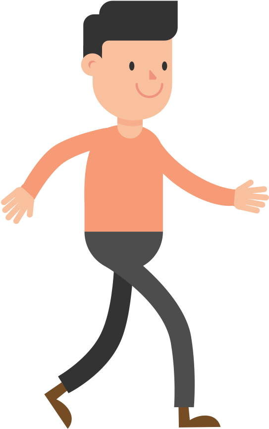 Open - Walking Man Png Cartoon (2000x1125), Png Download