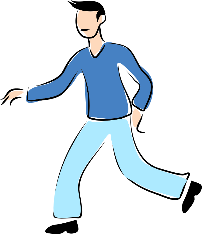 Clip Art Black And White Library Medium Image Png - Walking Man Clipart Png (664x767), Png Download