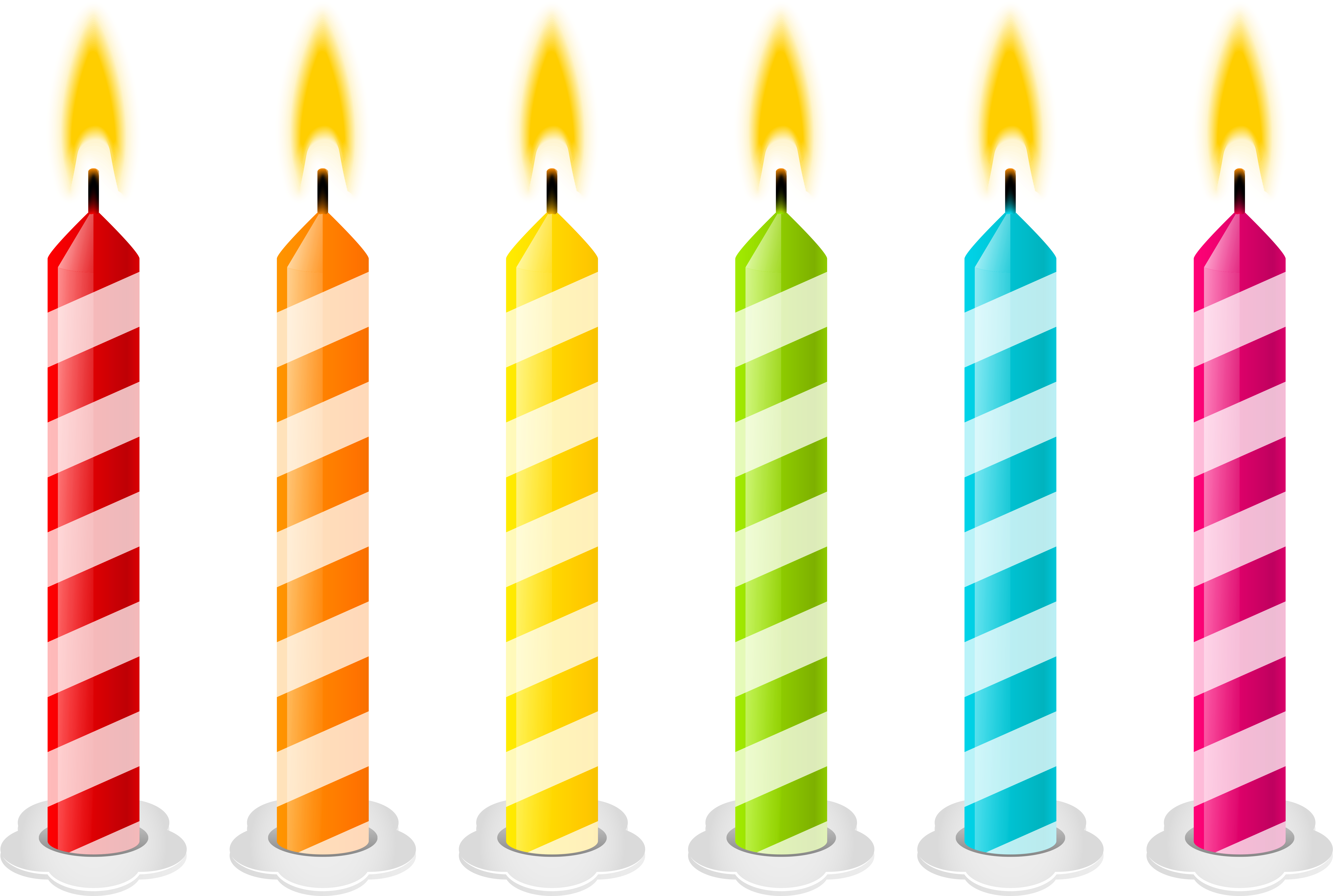 Transparent Candles Clear Background - Birthday Candles Vector (6186x4232), Png Download