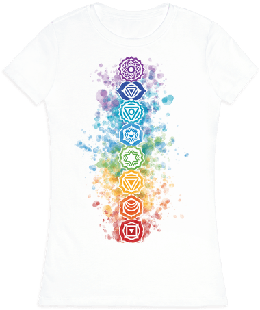 Watercolor Chakra Symbols Womens T-shirt - Chakras Watercolor (484x484), Png Download