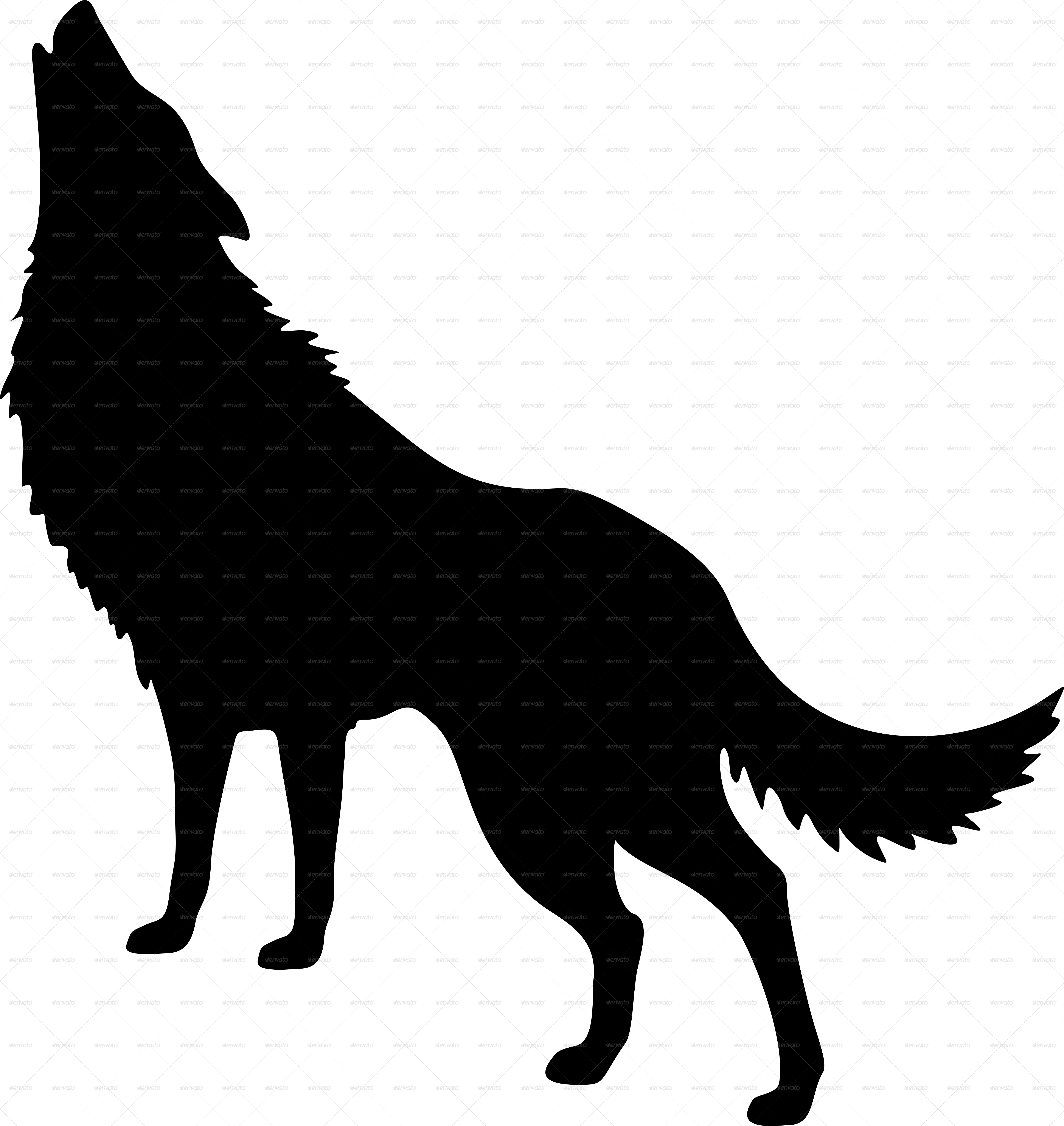 Clip Art Free Silhouette Of At Moon Getdrawings Com - Wolf Howling At Blue Moon Laptop Sleeve - 13" (4941x5228), Png Download