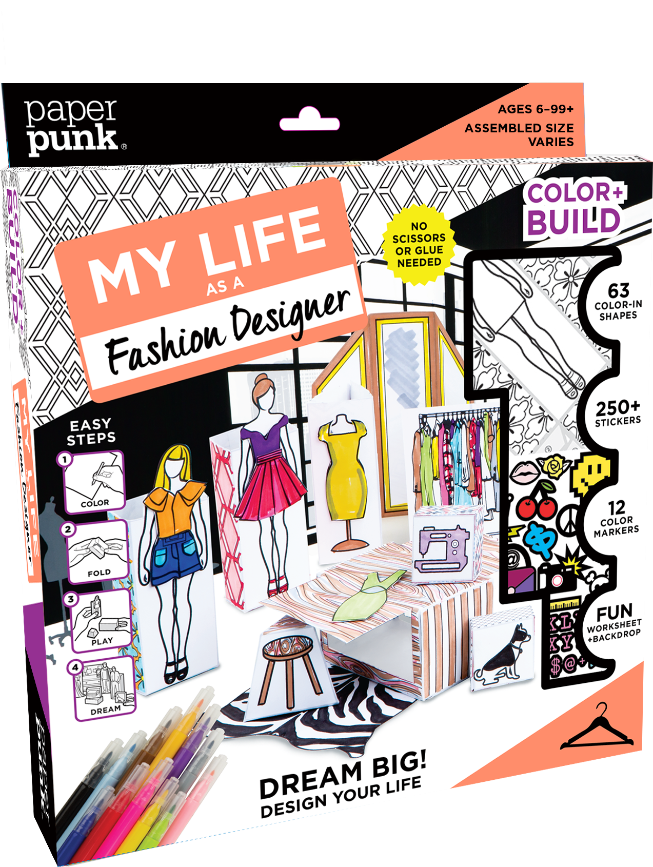 Our Color Build Kits Have Been Featured In The Toy - Paper Punk My Life As A Fashion Designer Kit (2244x2445), Png Download