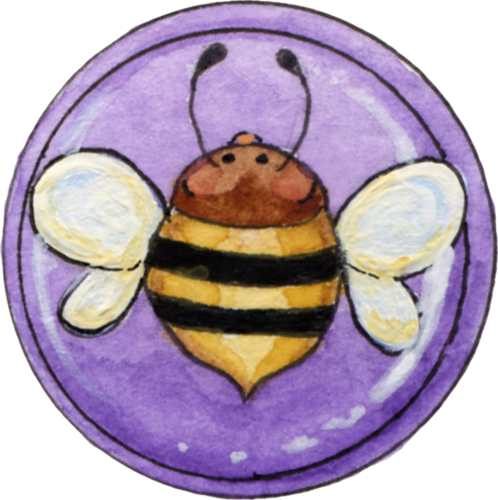 Button Bee - Bee (498x500), Png Download