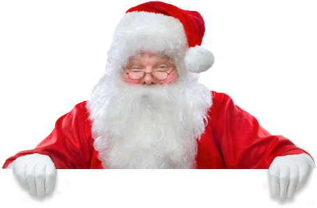 Being Good For Santa - Santa Claus Holding Banner (504x333), Png Download