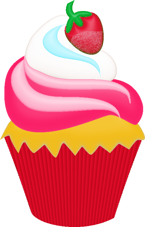 Clipart Cupcake Watercolor - Cupcake (463x722), Png Download