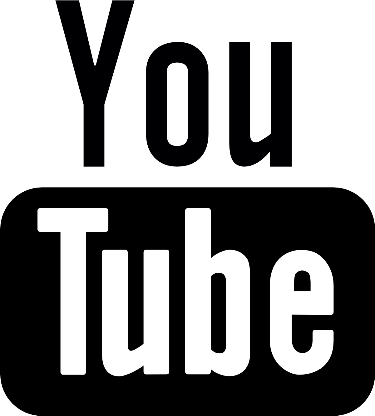 Youtube Clipart Png Black - Youtube Icon Font Awesome (1600x1600), Png Download
