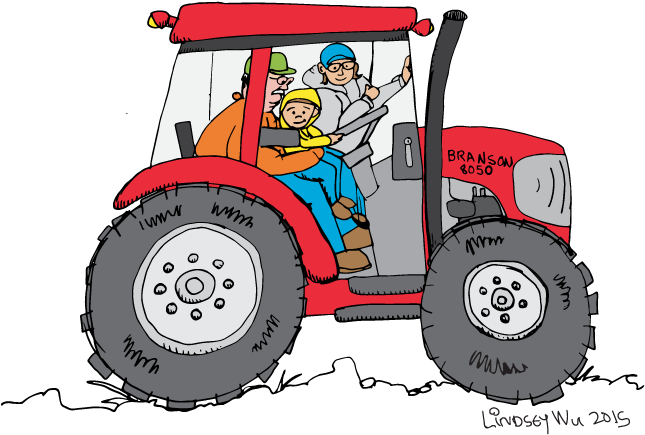 Watercolor Girl - Tractor (720x720), Png Download