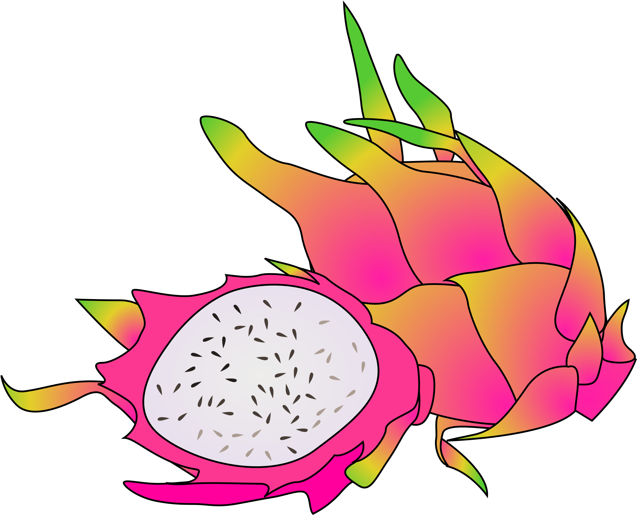54 Cartoon Bowl Of Fruit, Fruit Bowl, Watercolor On - Clip Art Dragon Fruit (700x525), Png Download