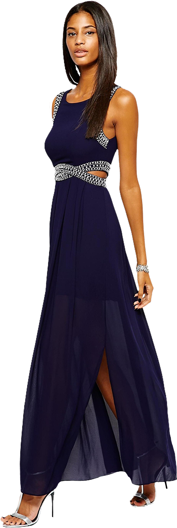 Elegant People - Tnfc Maxi Navy Dress (1754x2480), Png Download