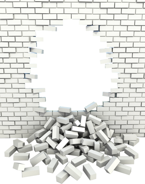 Clip Freeuse Stock In The Wall Png For Free - Brick Wall With Hole (473x600), Png Download