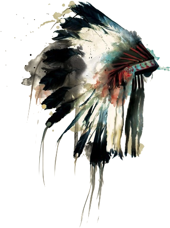 Watercolor Tumblr - Google Search - Native American Headdress (400x618), Png Download