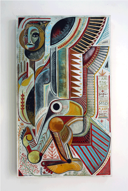 "light Gardener" Painting By Love Hawk, 2018 Gouache - Painting (800x800), Png Download