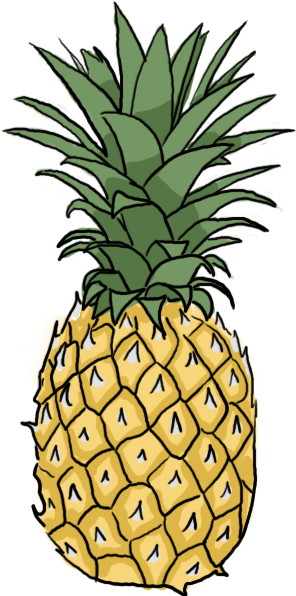 Png Stock By Maddie Of The Kawaii D Oq - Pineapple Drawing Png (322x595), Png Download