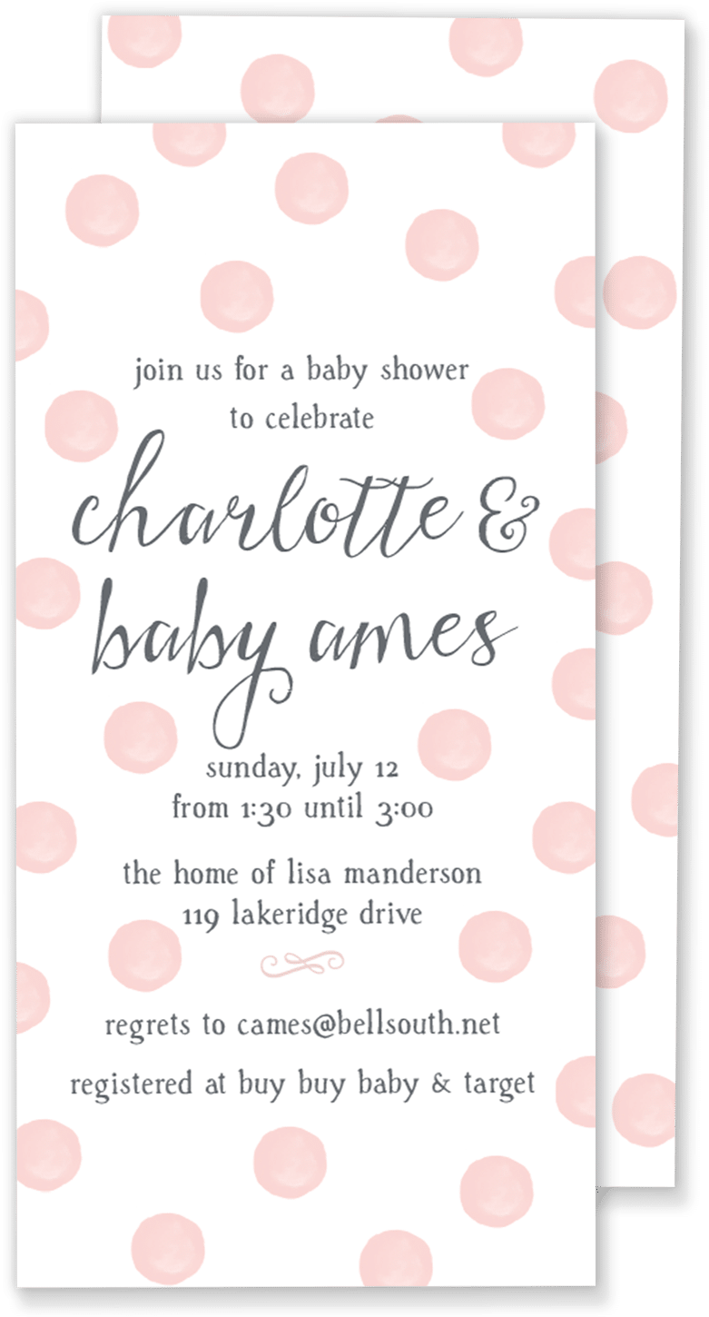 Polka Dot Baby Shower Invitation - Bachelorette Party (1073x1500), Png Download