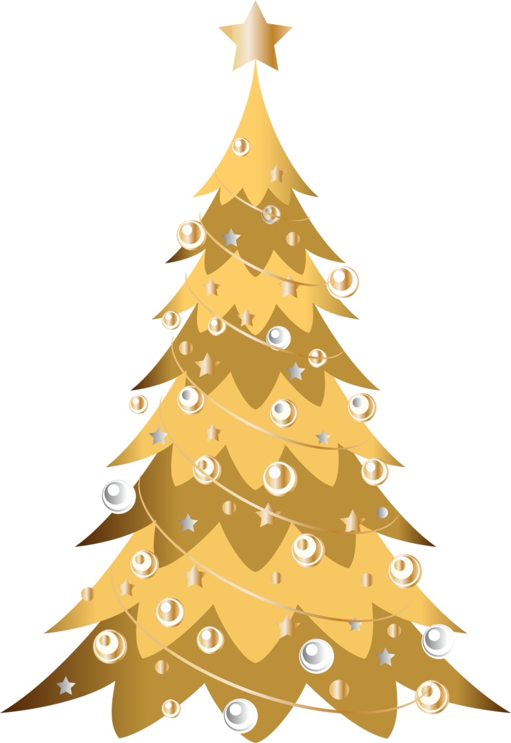 *✿*arbol Navideño*✿* - Arbol Navideño Dorado Png (742x1077), Png Download