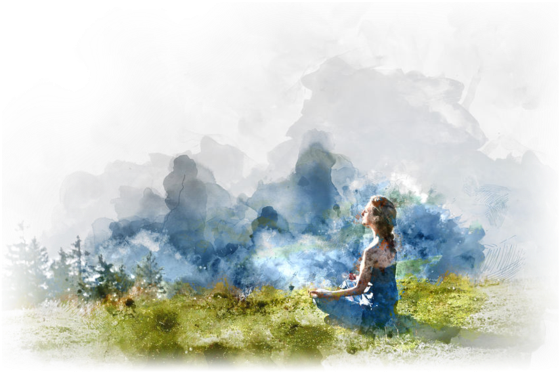 Join The Love Yourself Movement - Yoga Girl Painting (600x436), Png Download