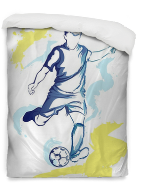 Watercolor Kick Duvet Cover • Pixers® • We Live To - Effect Football Player Photoshop (400x400), Png Download