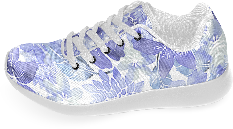 Watercolor Flower Pattern Running Shoes - Walking Shoe (1000x1000), Png Download