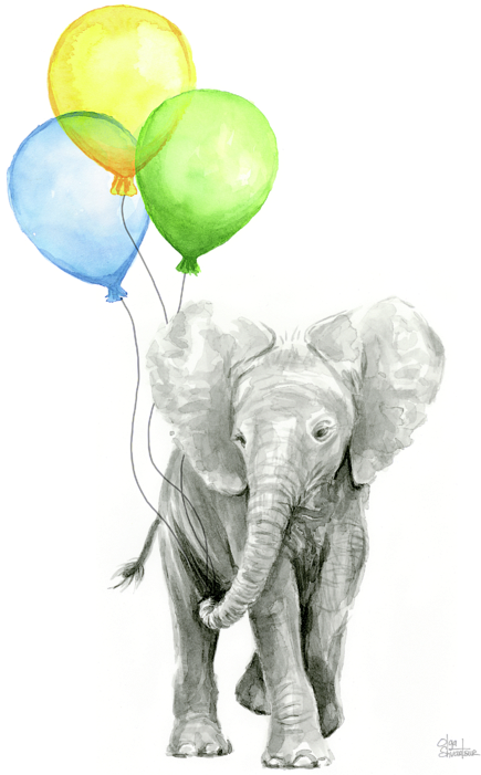 Click And Drag To Re-position The Image, If Desired - Elephant Watercolour (462x700), Png Download