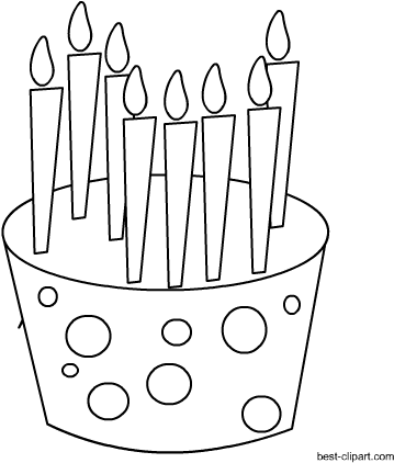 Black And White Cake With Candles, Free Clip Art - Clip Art (450x450), Png Download