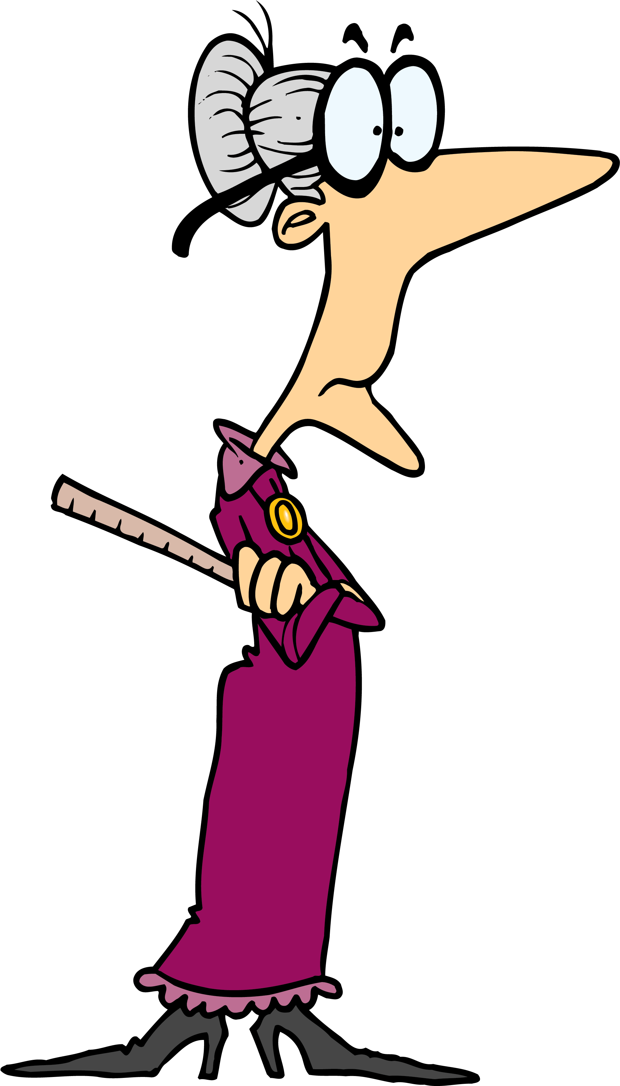 Student School Clip Transprent Png Free Download - Old Teacher Cartoon Png (2000x3493), Png Download