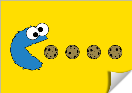 Cookie Monster Pacman (674x516), Png Download