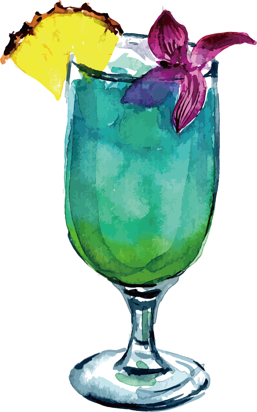 Watercolor Painting Drawing Drink Clip Art - Cocktails Watercolor Png (860x1380), Png Download