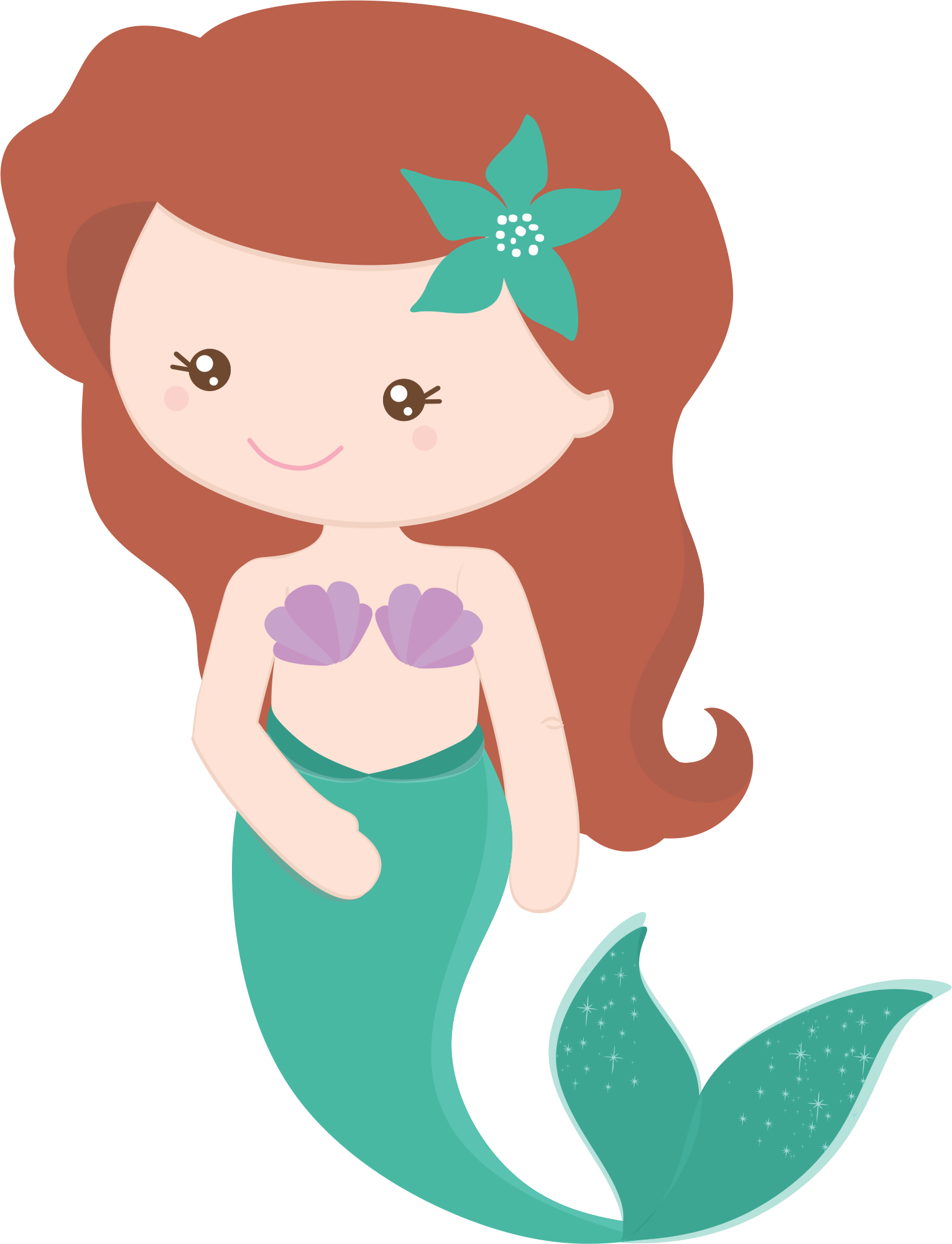 Baby Princess Mermaid Clipart - Mermaid Clip Art Free (1531x2001), Png Download