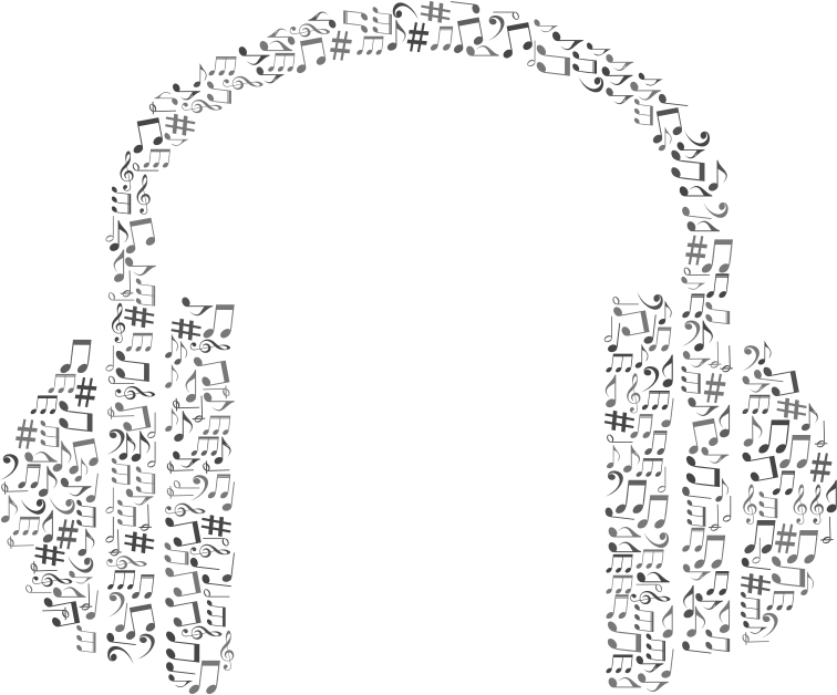Medium Image - Headphone Music Notes (756x628), Png Download