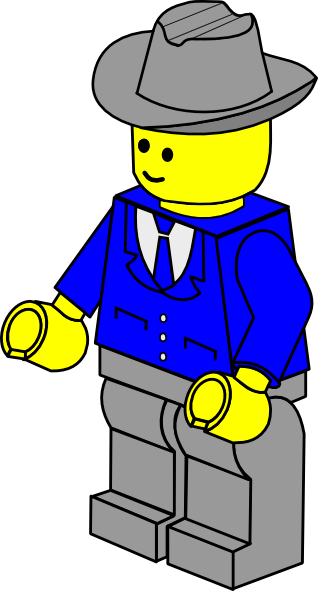 Free Vector Lego Town Businessman Clip Art - Lego Figure Colouring (318x591), Png Download