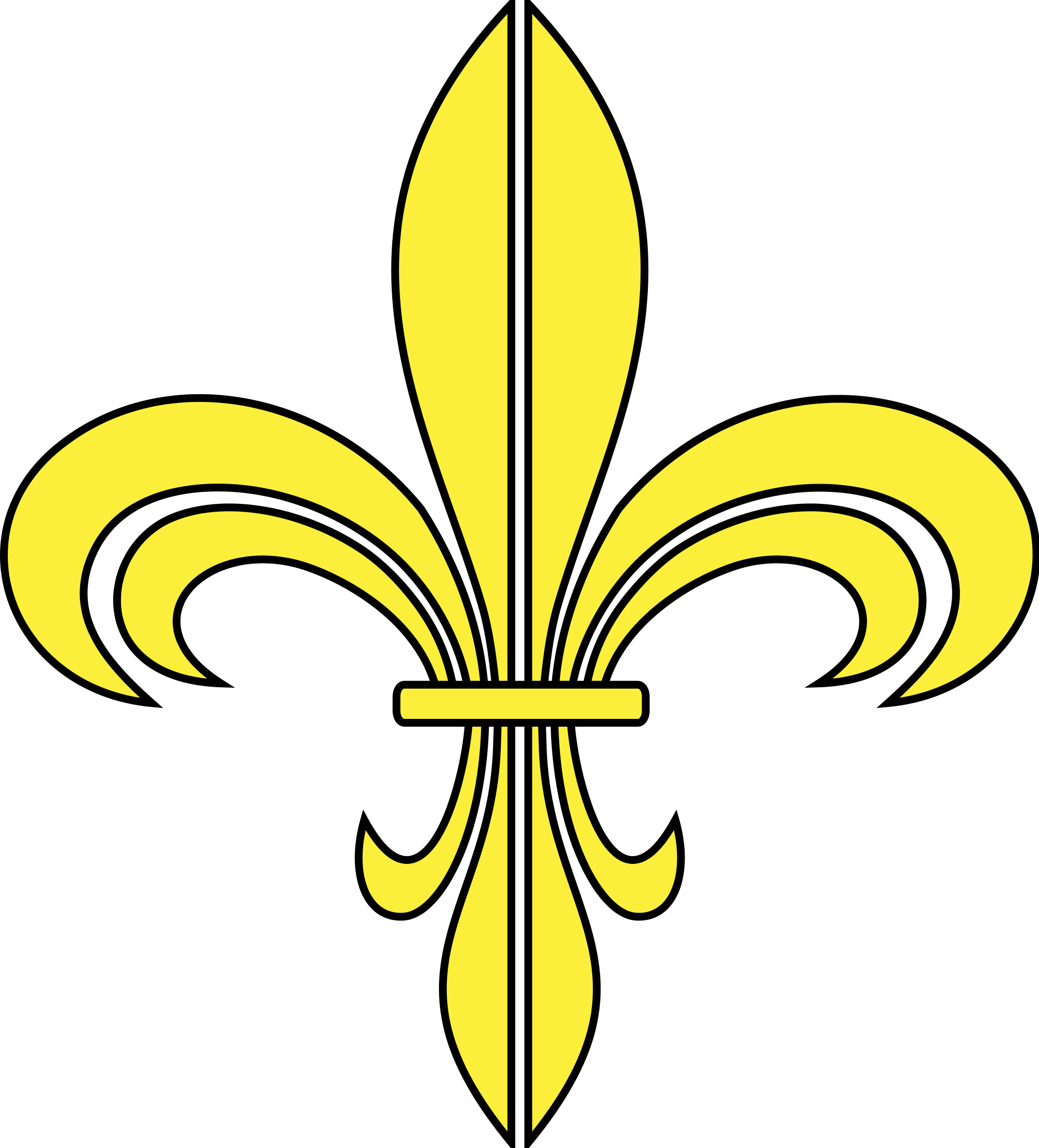 File Lys Fendue Wikimedia Commons Open - Fleur-de-lis (2000x2210), Png Download