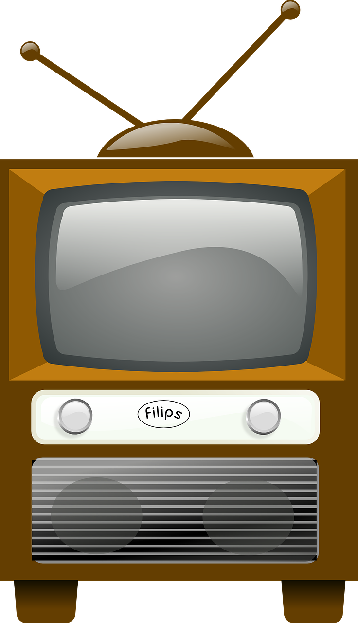 How To Set Use Antique Television Clipart (518x900), Png Download