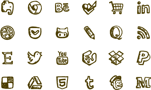 Royalty Free Stock Friendly Icons Ultimate Hand Drawn - 2015 (520x346), Png Download