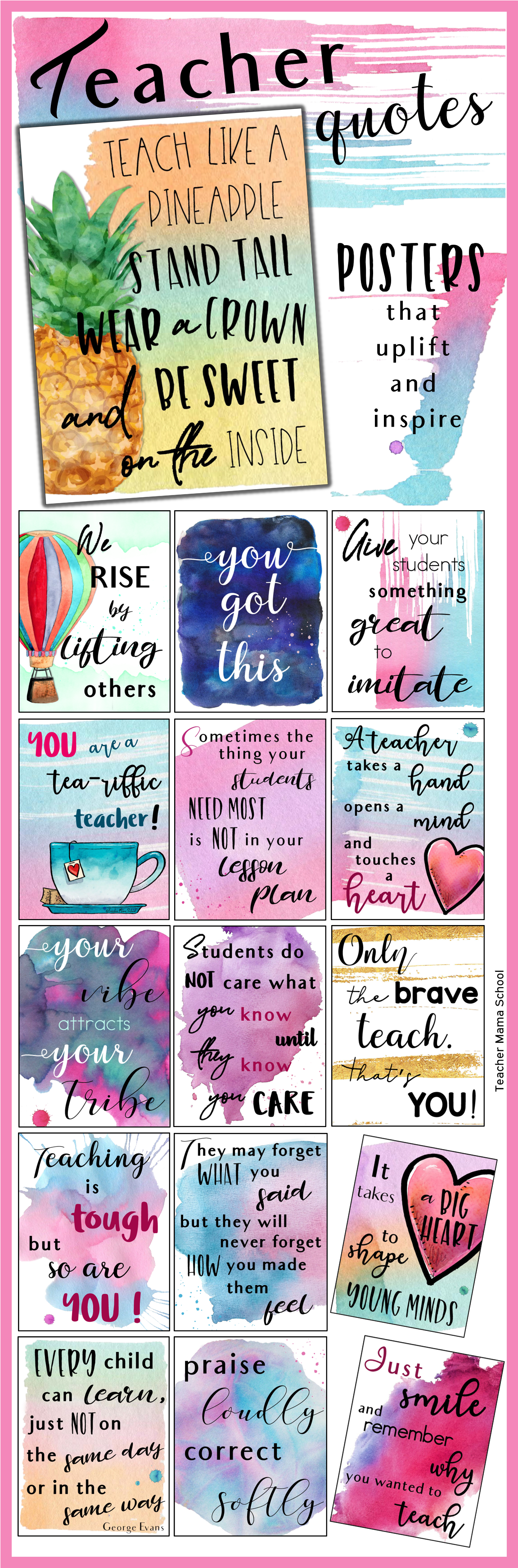 Teacher Quotes Posters To Uplift, Inspire And Motivate - Teacher (1163x3489), Png Download