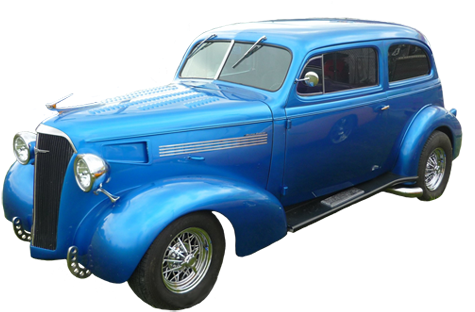 Classic Blue Car - Blue Classic Car Clipart (502x345), Png Download