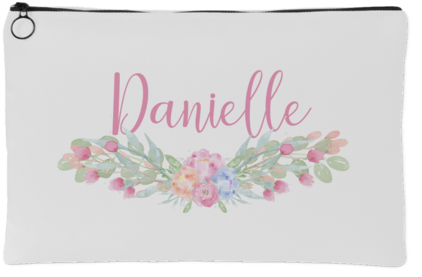 Watercolor Floral Spray Accessory Bag - Wallet (480x480), Png Download