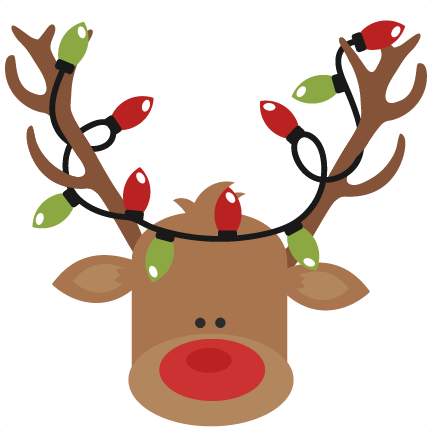 Reindeer With Christmas Lights Svg Cutting Files For - Christmas Clipart (432x432), Png Download
