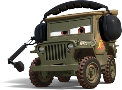 Cars 2 Sarge - Cars 2 Characters (416x306), Png Download