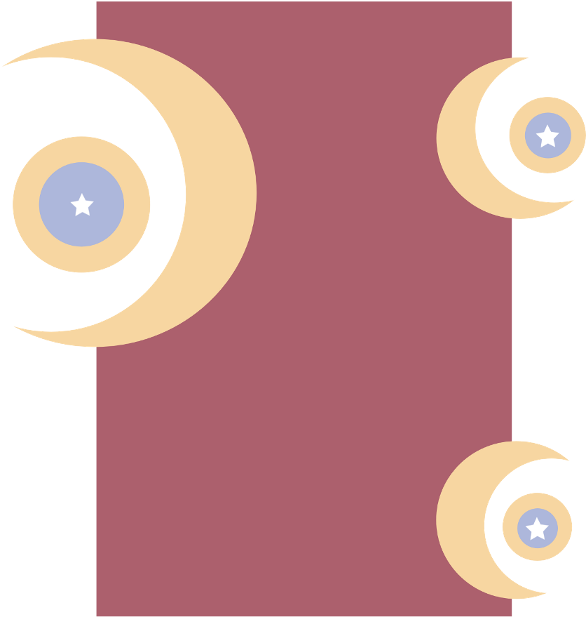 Red Yellow White Blue Rectangle Circles Stars Moon - Circle (1024x1254), Png Download