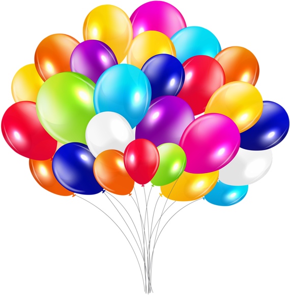 0, - Bunch Of Balloons Png (599x600), Png Download