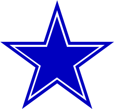 Blue Star Hi - Dallas Cowboys Star (600x371), Png Download