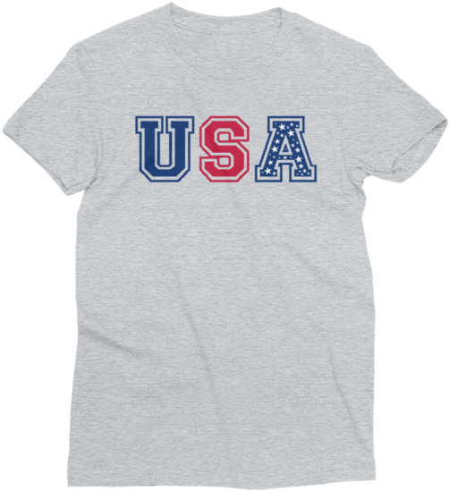 Usa Tee In Red, White And Blue With White Stars - Montreal (600x600), Png Download