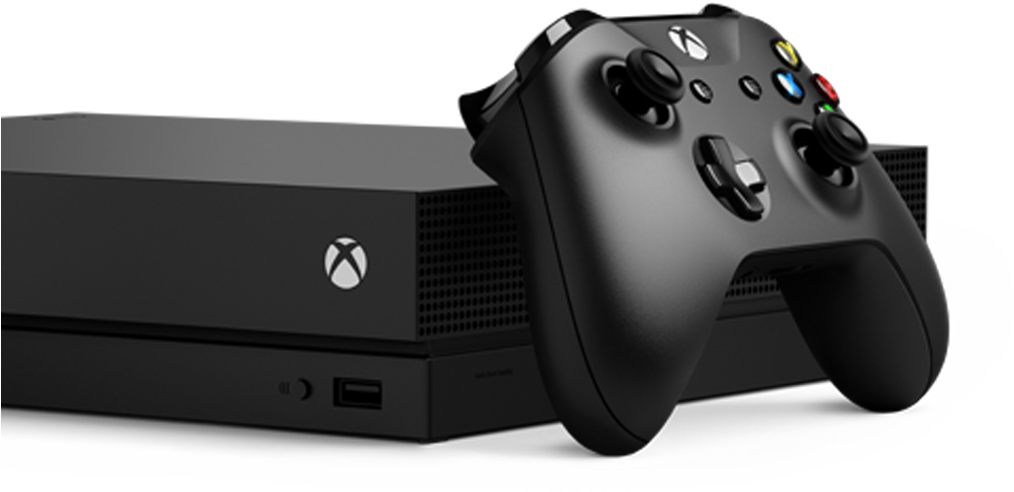Xbox One X Console And An Xbox Controller - Xbox One X 1tb Console (1080x607), Png Download