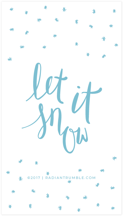 Christmas Let It Snow Free Wallpaper For Phone And - Calligraphy (800x800), Png Download