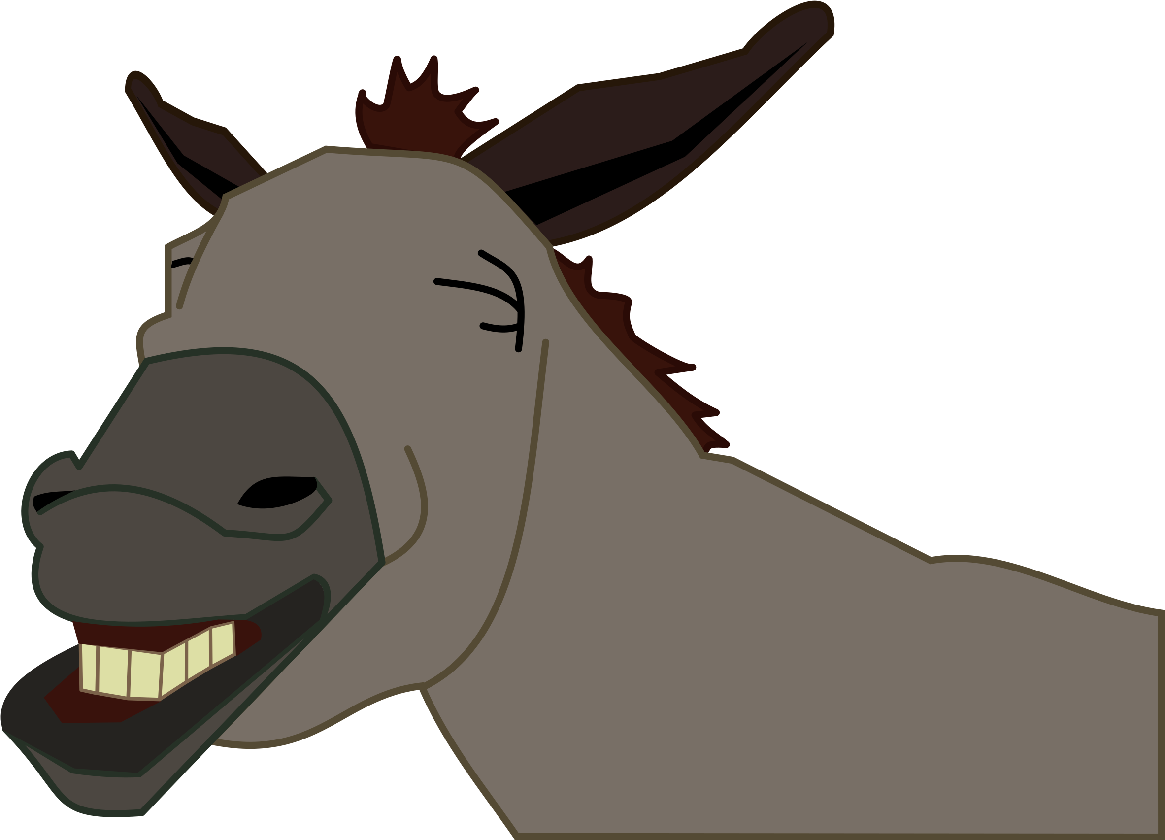 Donkey Clipart Miniature Donkey - Donkey Head Clip Art (2400x1745), Png Download