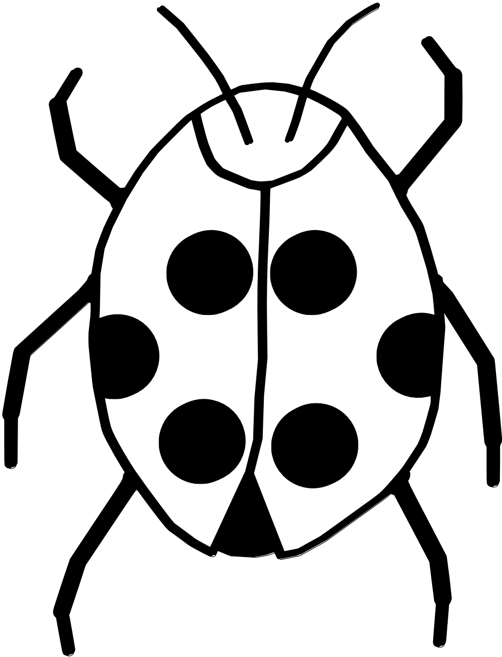 Bug Cliparts Black - Clipart Of Bug Black And White (999x1308), Png Download