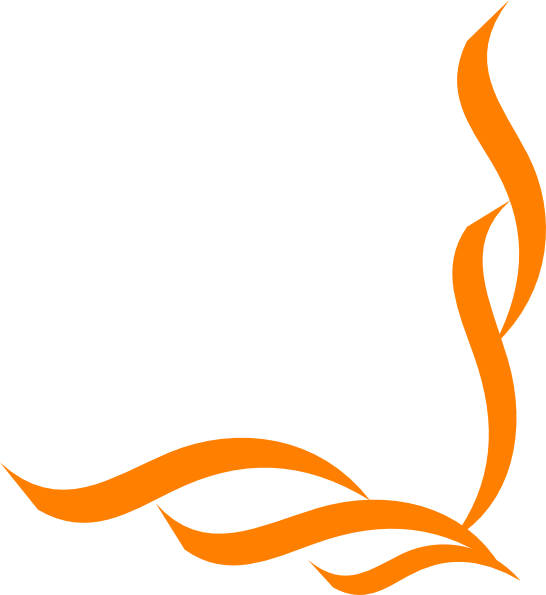 Orange Flower Clipart Border Decoration - Ribbon (546x595), Png Download