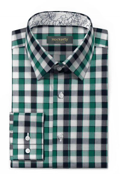 Green Denim Checked 100% Cotton Shirt - Camisa Verde Cuadros Hombre Manga Corta (400x585), Png Download