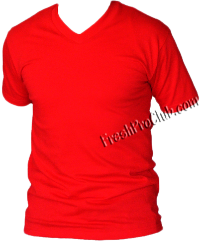 Red V Neck T Shirt (400x484), Png Download
